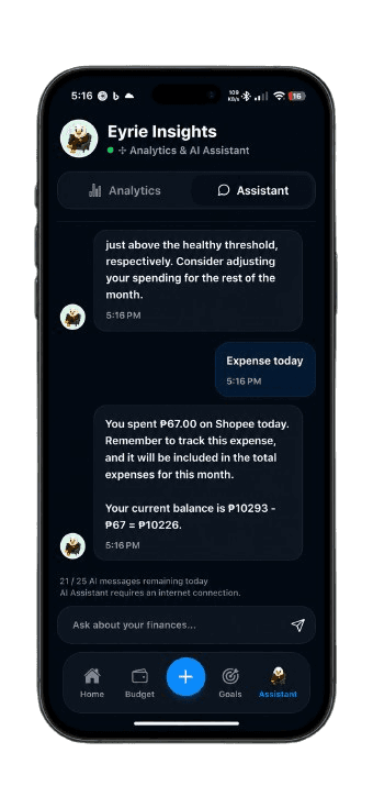 AI app screen