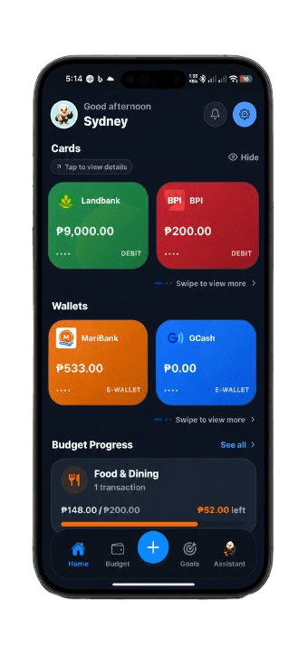 Home app screen